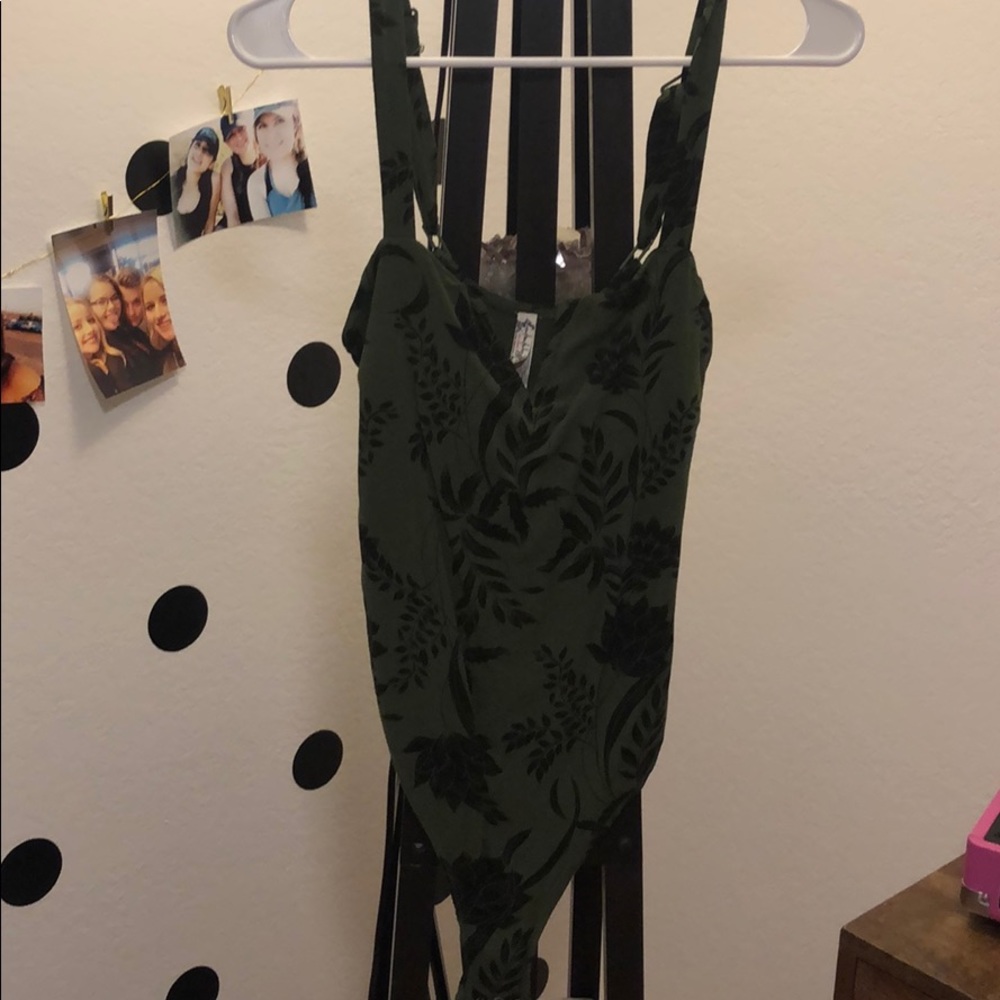 Green bodysuit floral